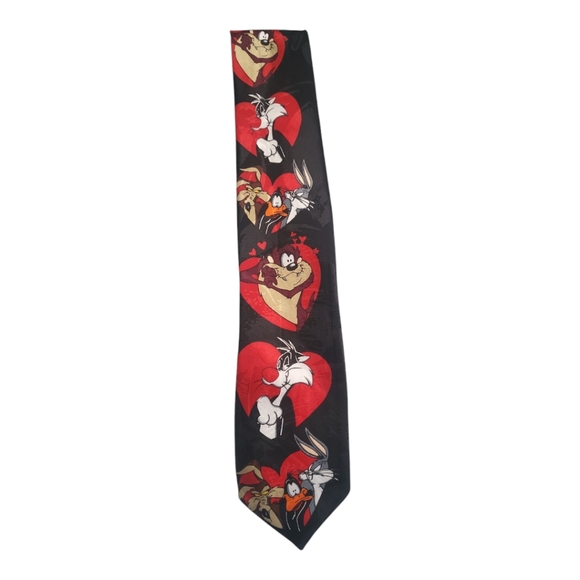 Vintage 1994 Looney Tunes Mania Valentine's Day Heart Tie - Picture 4 of 5